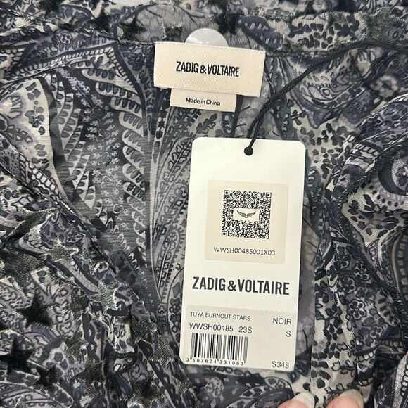 Zadig & Voltaire Star Print Tuya Blouse S nWT - Picture 3 of 8